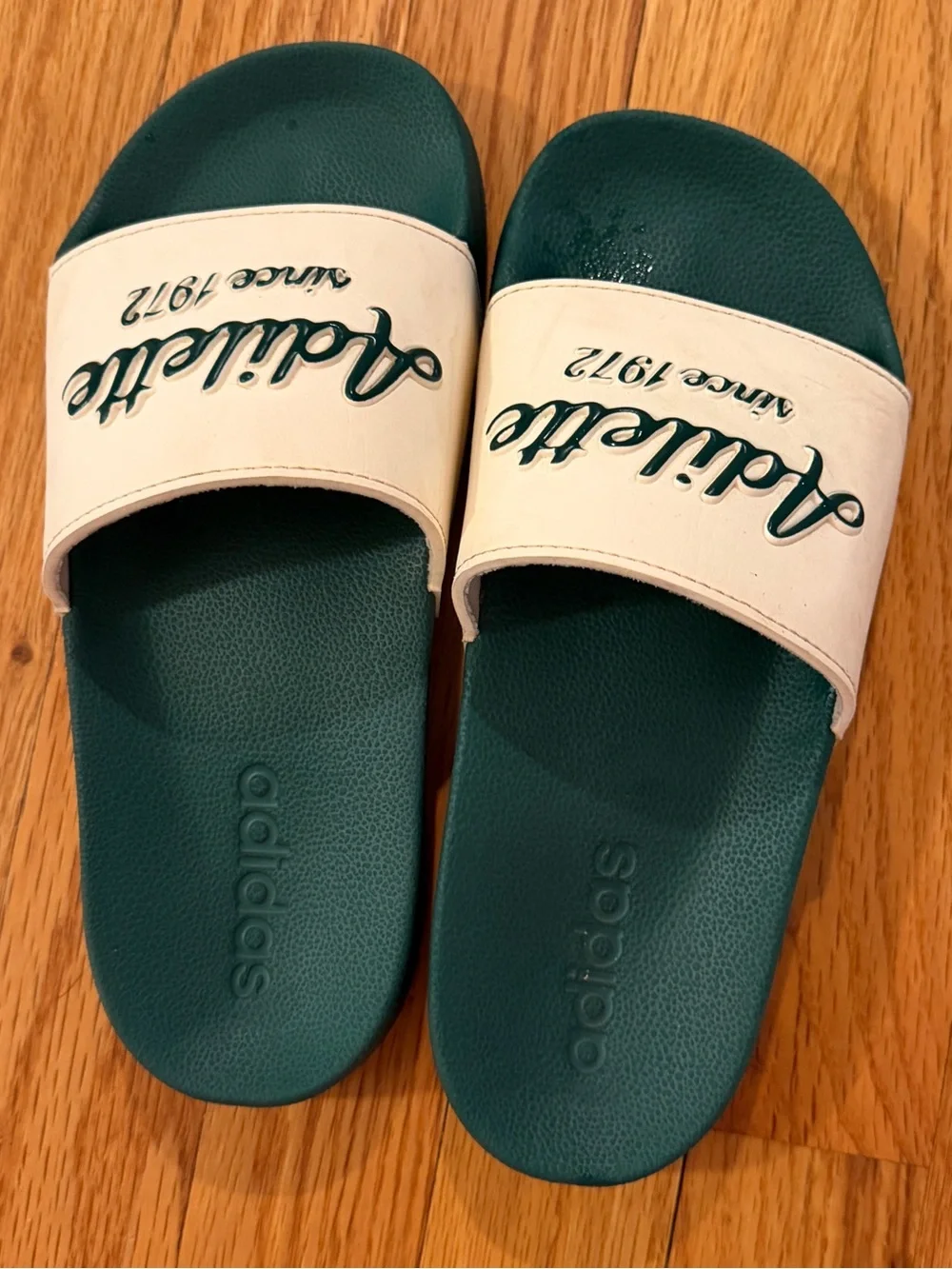Adidas Adilette RARE and Limited Drop Green and White 1972 Slides